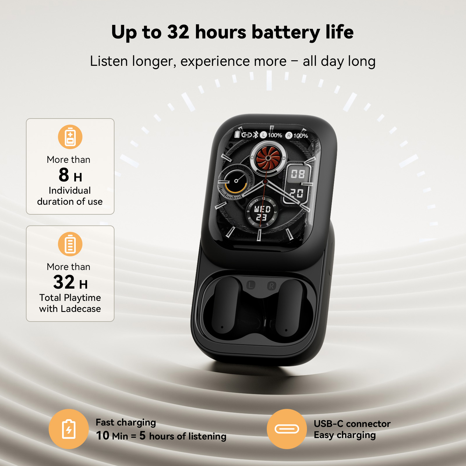 Headphones Wireless - ZNP N04 Wireless Bluetooth Earbuds AI