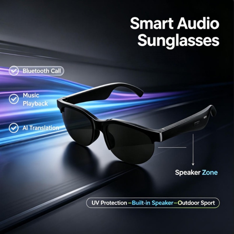 Bluetooth Speaker - Smart Audio Sunglasses Bluetooth Call AI