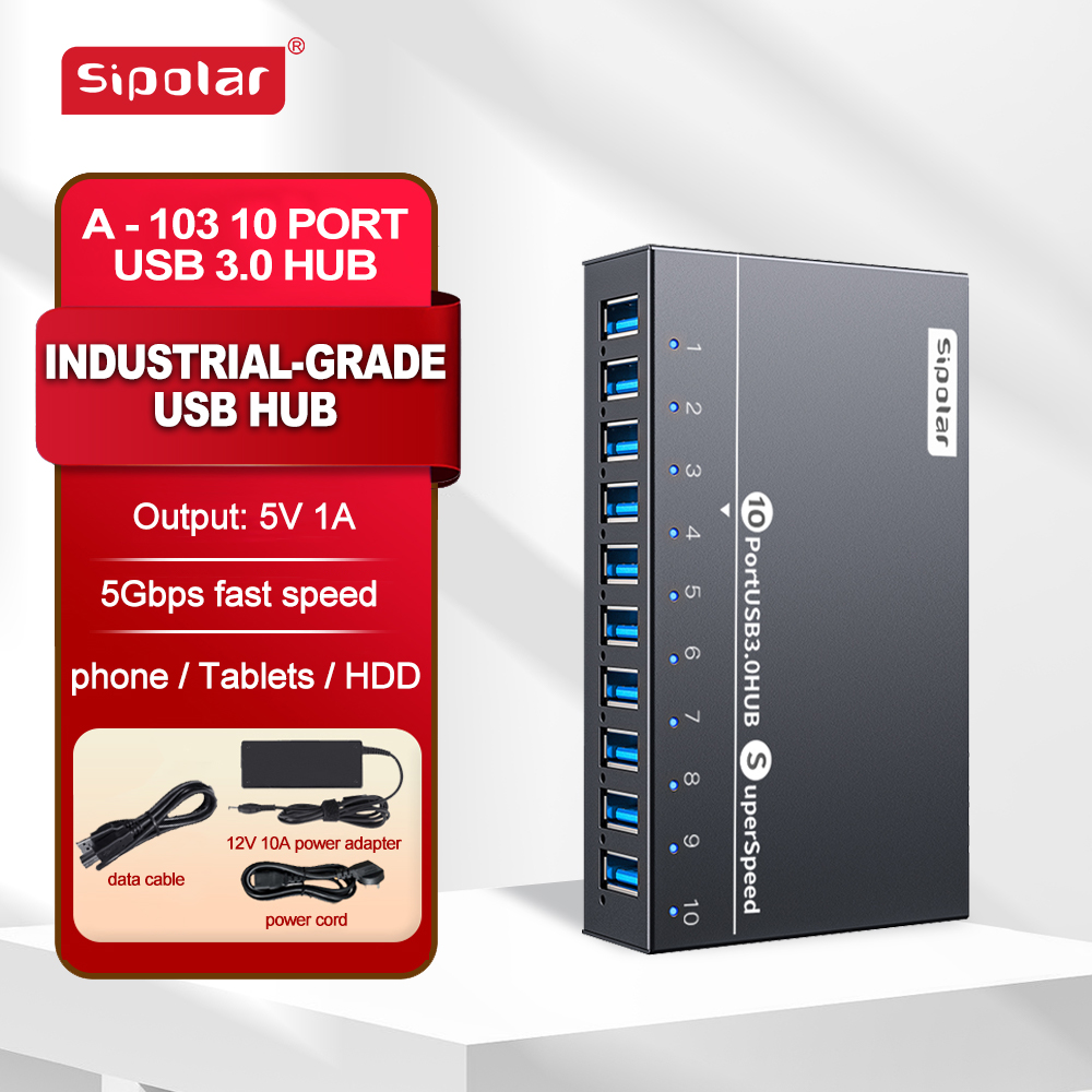 A103 Sipolar  10 Port   Usb Hu - огляд і ціна Usb Hub