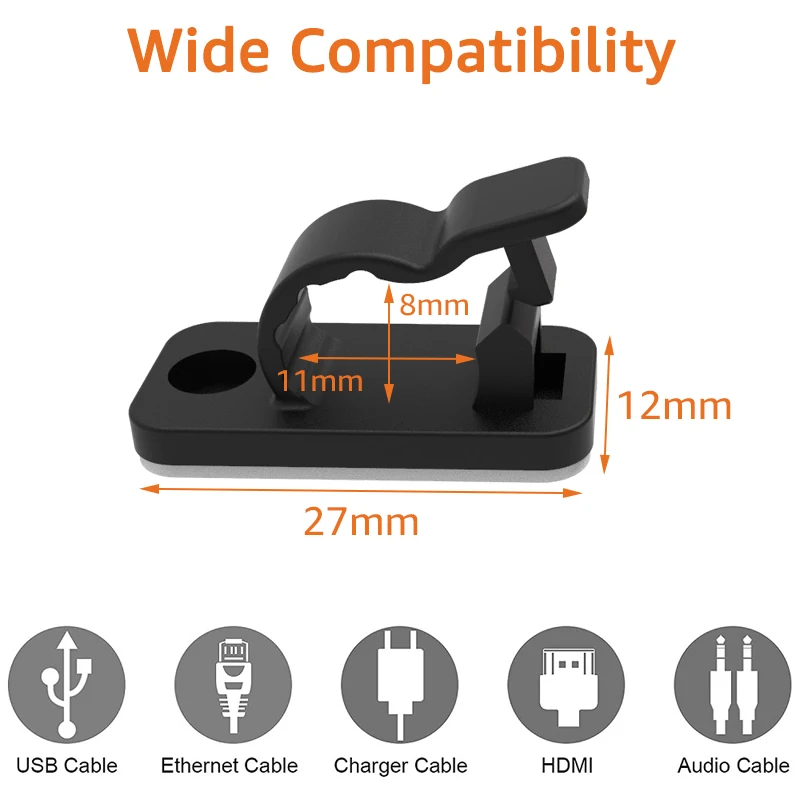 10/50PCS Cable Organizer Clips - огляд і ціна Usb Charger