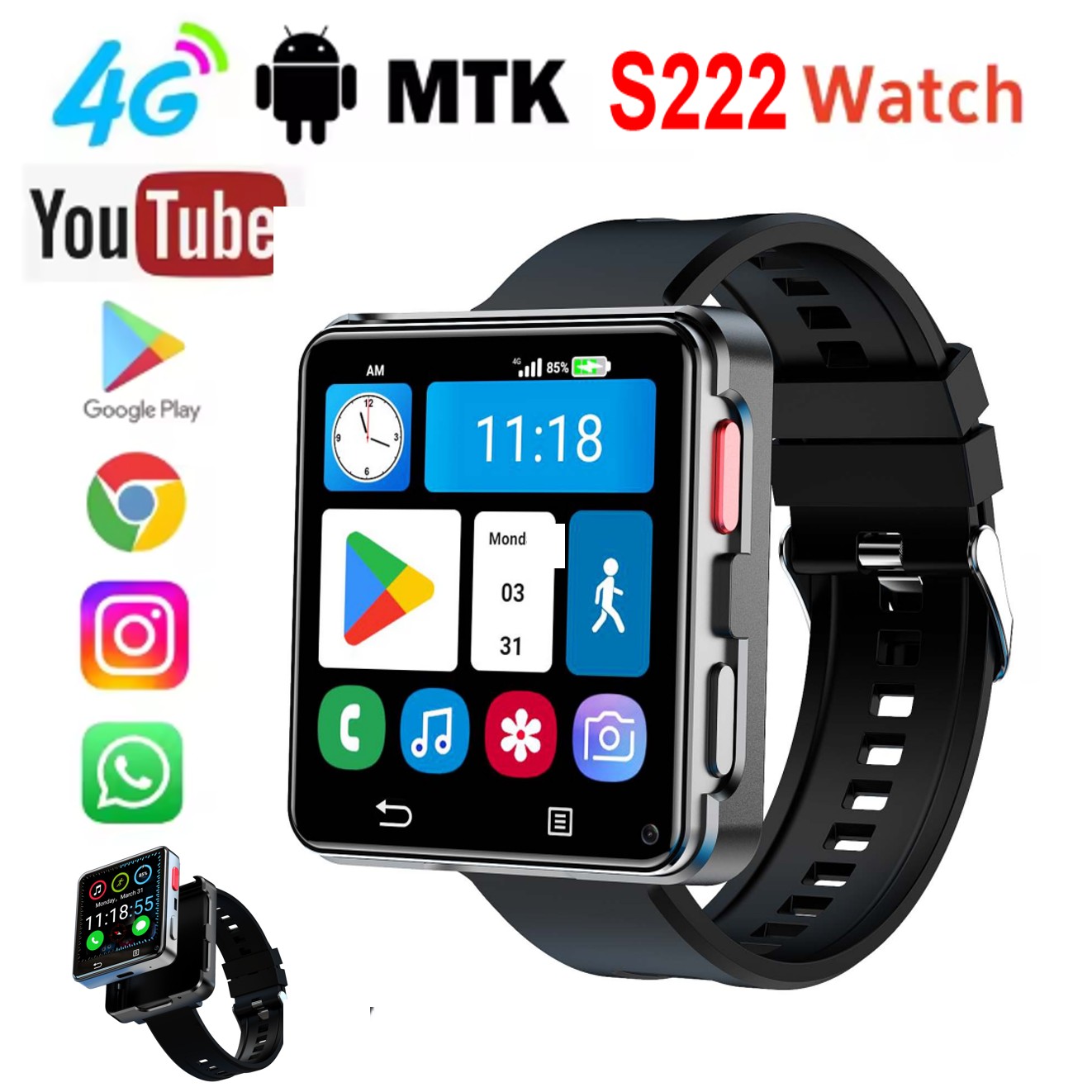 S222 Smart Watch 4G SI-M Card  - огляд і ціна Smart Watch